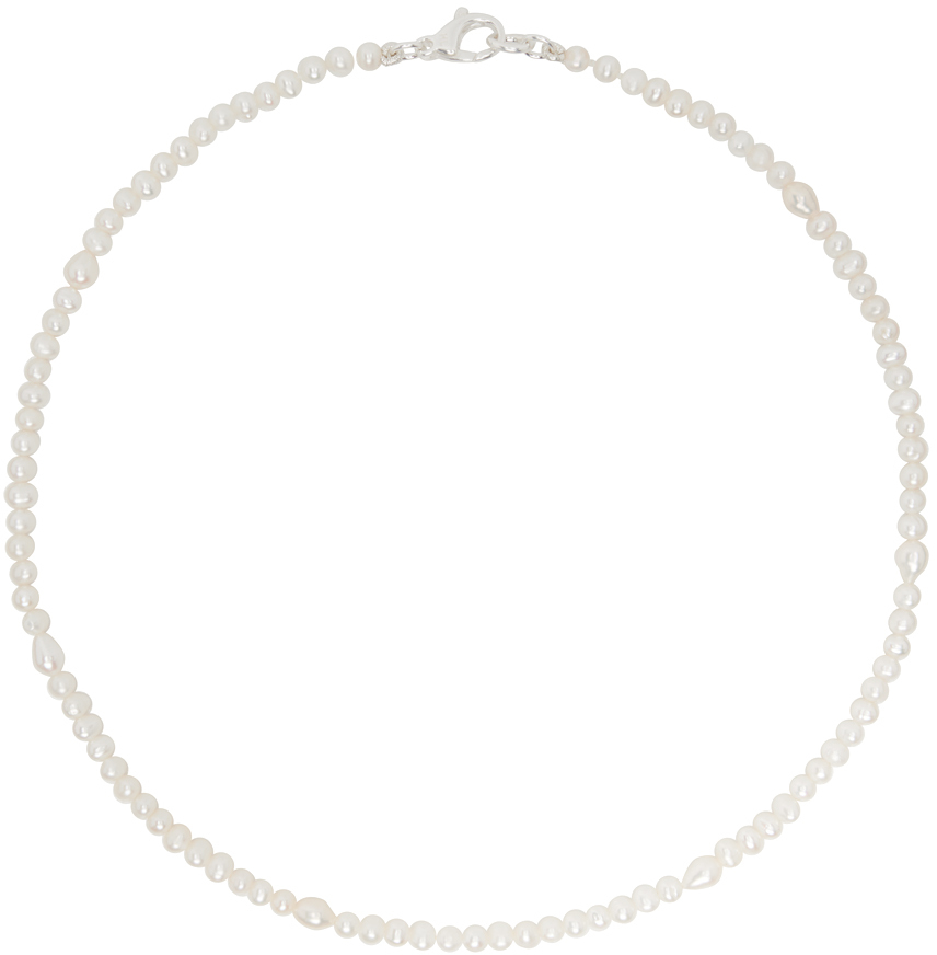 Hatton Labs SSENSE Exclusive White Pearl Droplet Necklace