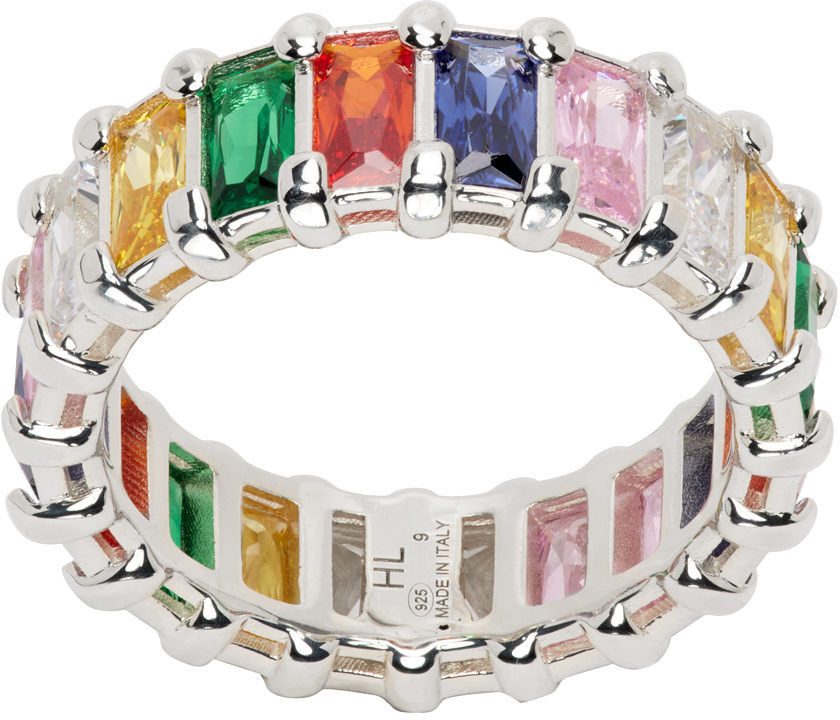 Multicolor Baguette Eternity Ring by Hatton Labs on Sale