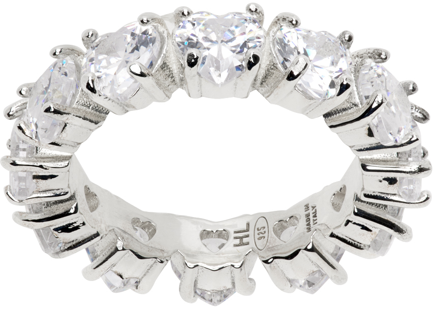 Hatton Labs Silver Heart Eternity Ring In Sterling Silver