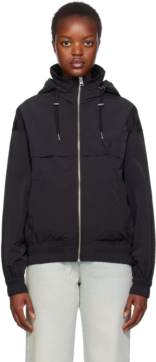 Black Zip Jacket by AMI Paris on Sale
