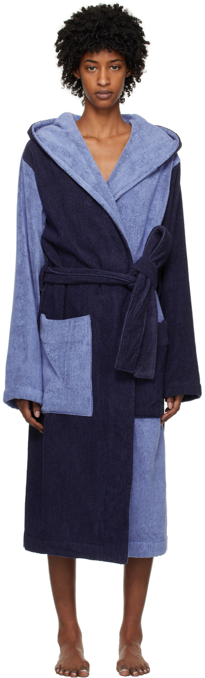 Tekla SSENSE Exclusive Blue Hooded Robe