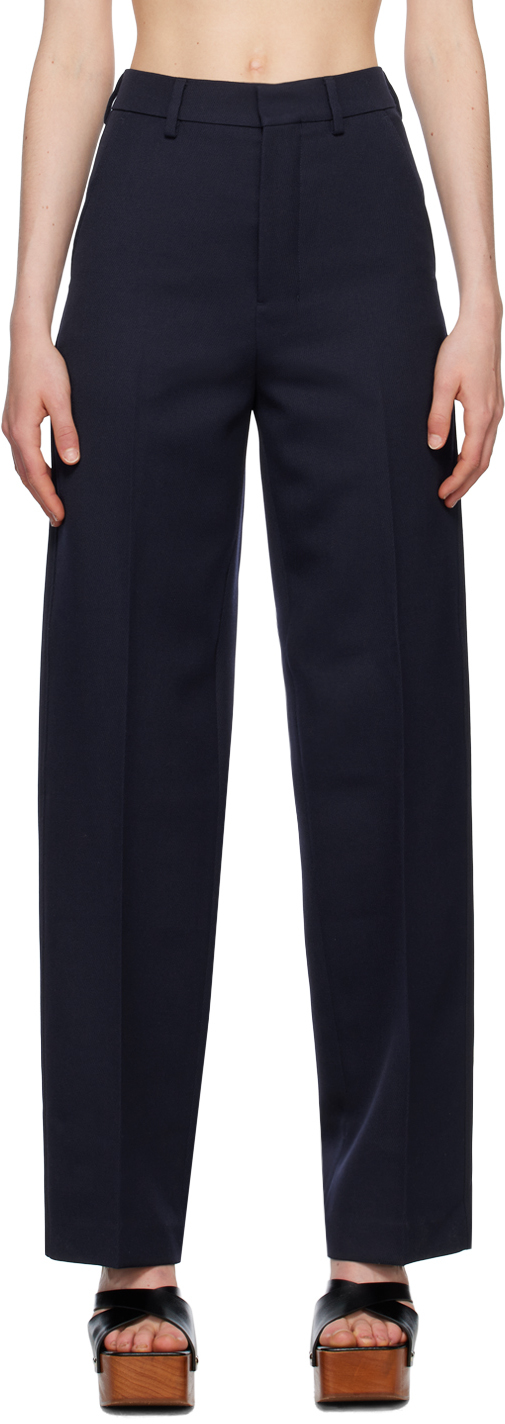 【送料&関税込】Ami Alexandre Mattiussi Wide Leg Trousers AMI ALEXANDRE MATTIUSSI Pleated crepe wide-leg pants | THE