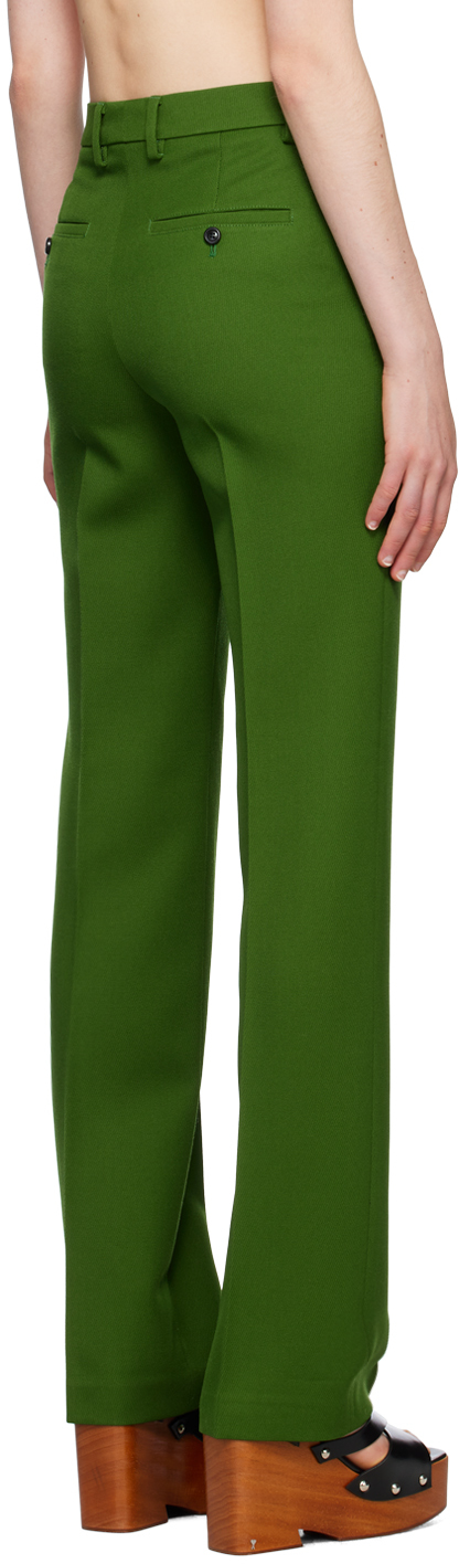Ami Alexandre Mattiussi Wide-leg Virgin Wool Pants In 311 Vert Sapin