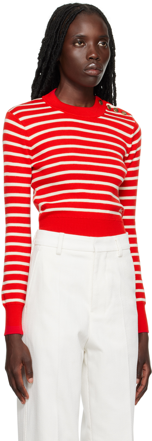 Shop Ami Alexandre Mattiussi Red Ami De Cœur Sweater In 682 Scarlet Red/natu