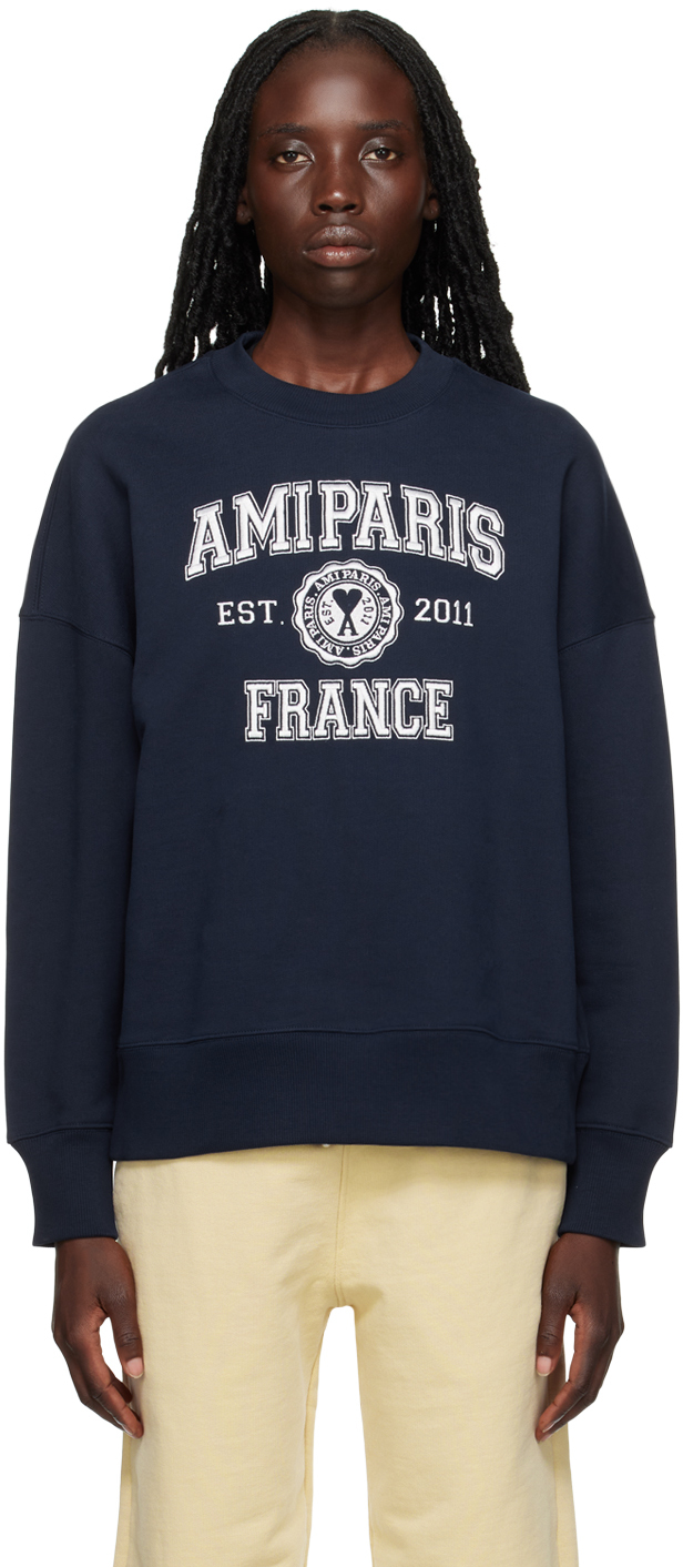 AMI Alexandre Mattiussi Navy Oversize Sweatshirt