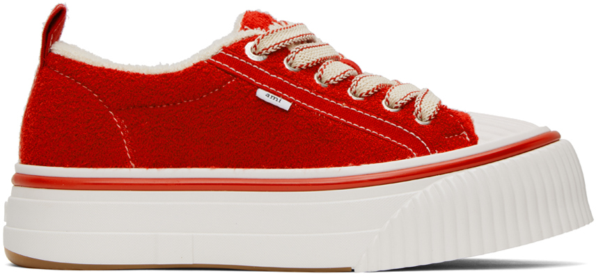Shop Ami Alexandre Mattiussi Red Ami 1980 Sneakers In 681 Scarlet Red