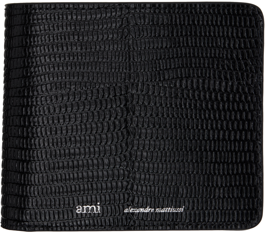 Ami Alexandre Mattiussi Black Croc Wallet In Black 001