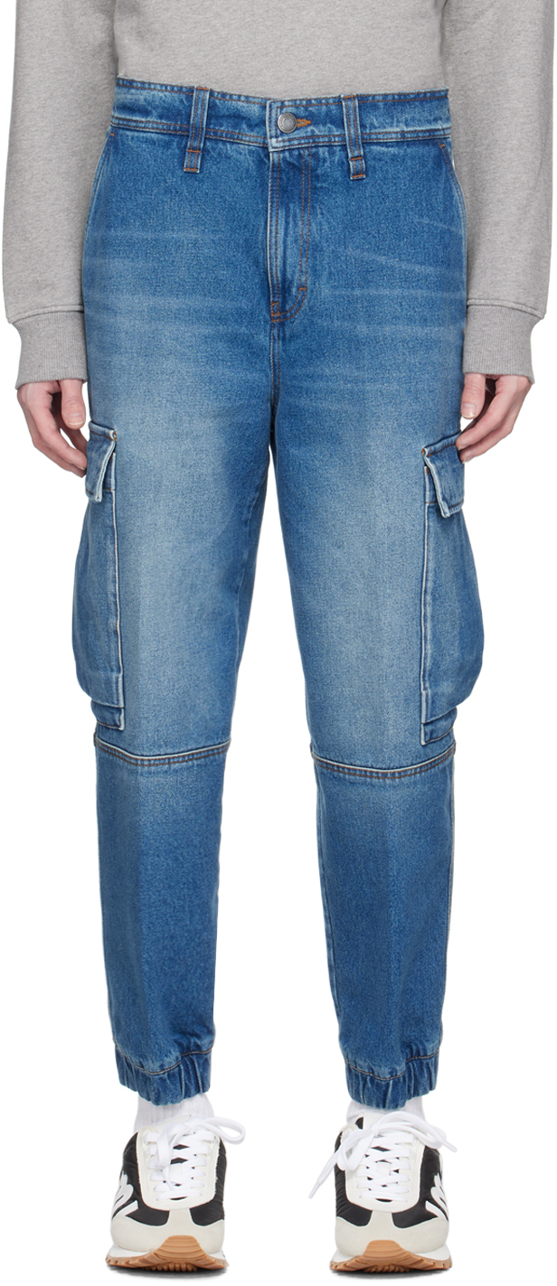 Ami Alexandre Mattiussi Cargo Trousers In Used Blue