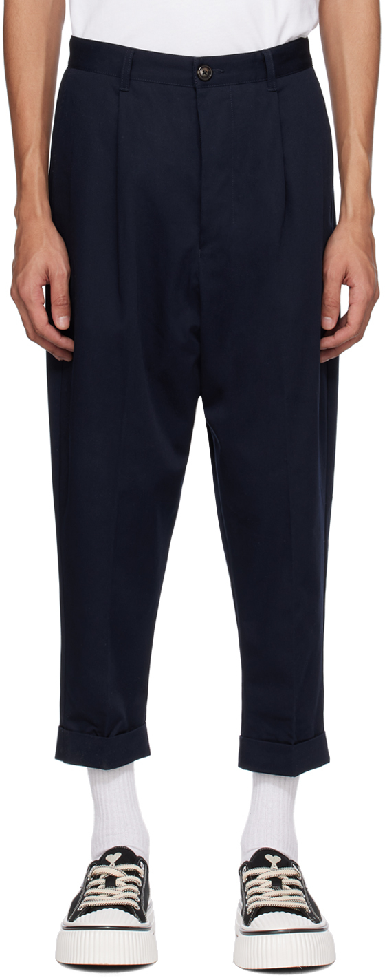 Navy Carrot Trousers
