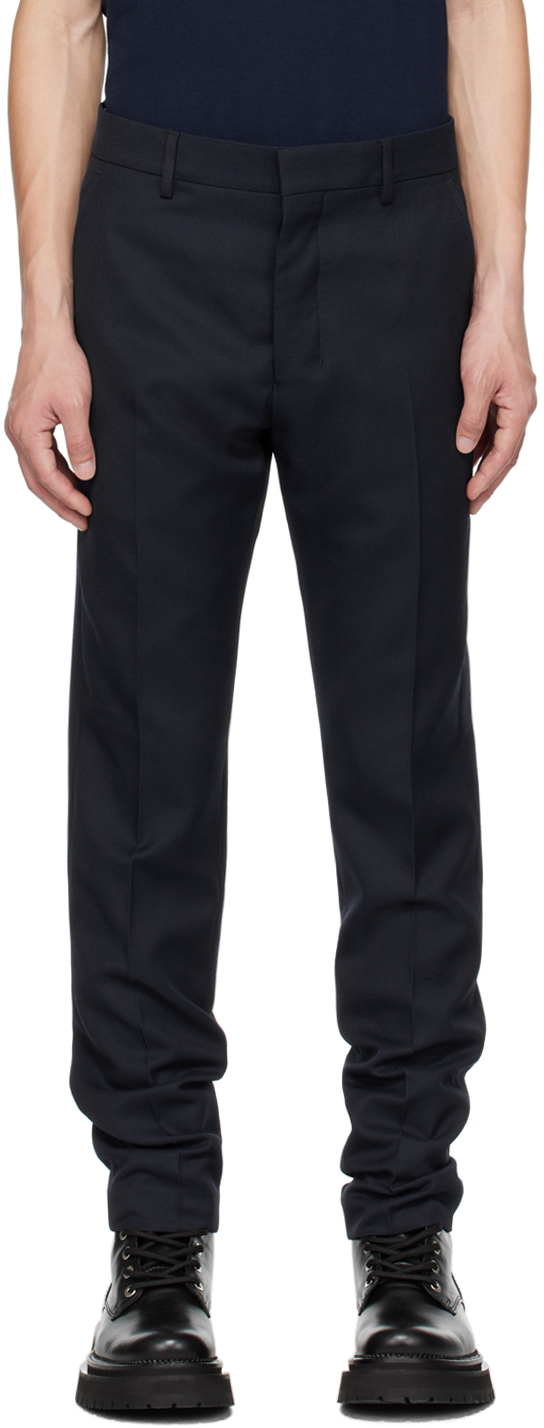Navy Cigarette Fit Trousers