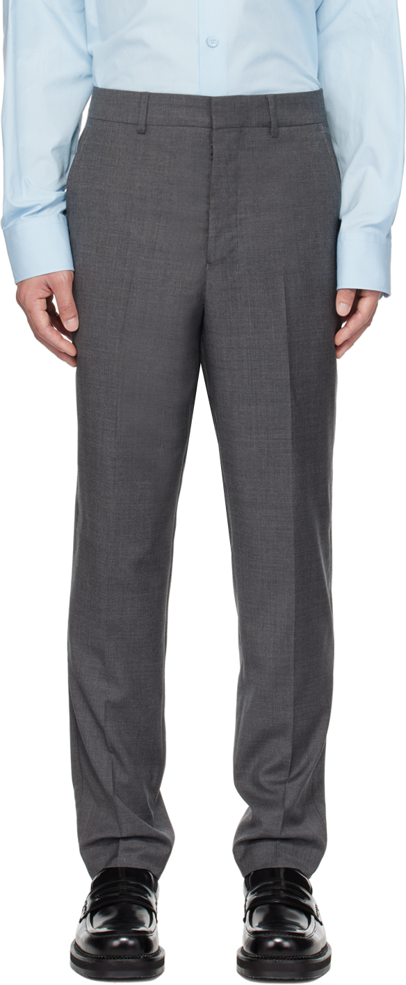 Gray Carrot Fit Trousers