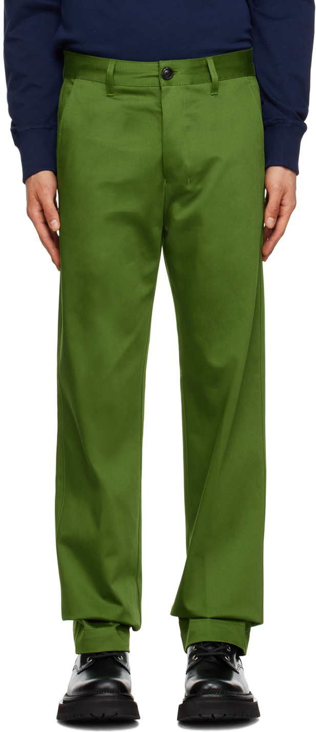 Ami Alexandre Mattiussi Green Straight-fit Trousers