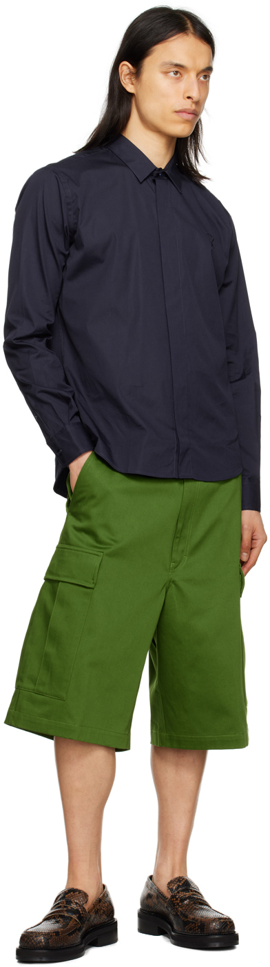 Ami Alexandre Mattiussi Navy Ami De Cœur Shirt In Nautic Blue/491