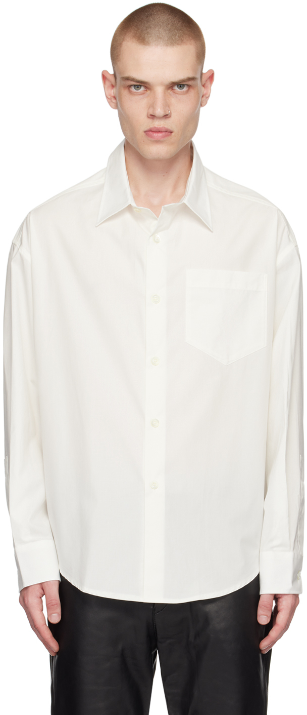 Shop Ami Alexandre Mattiussi White Button Shirt In Natural White/168