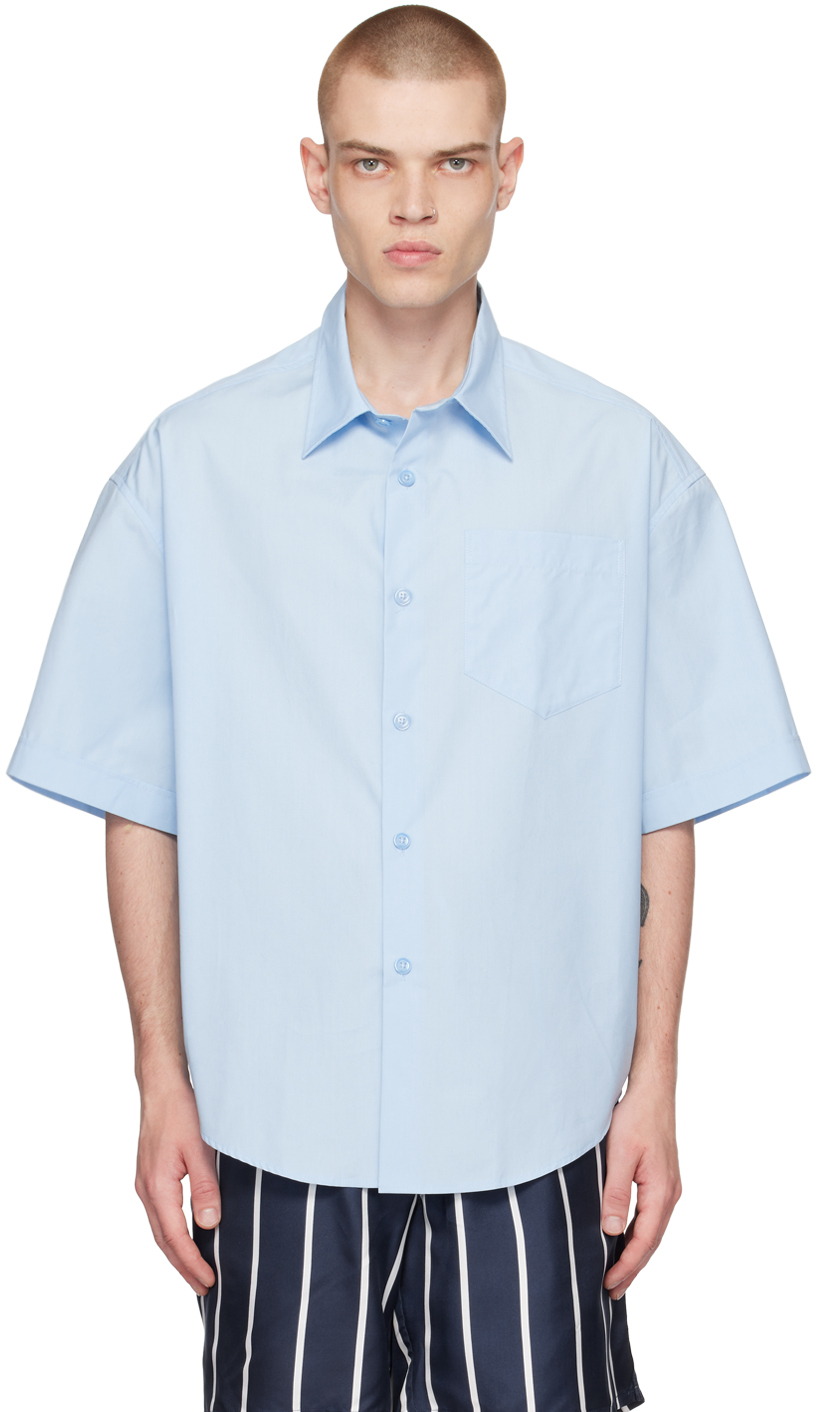 AMI Alexandre Mattiussi: Blue Boxy Shirt | SSENSE
