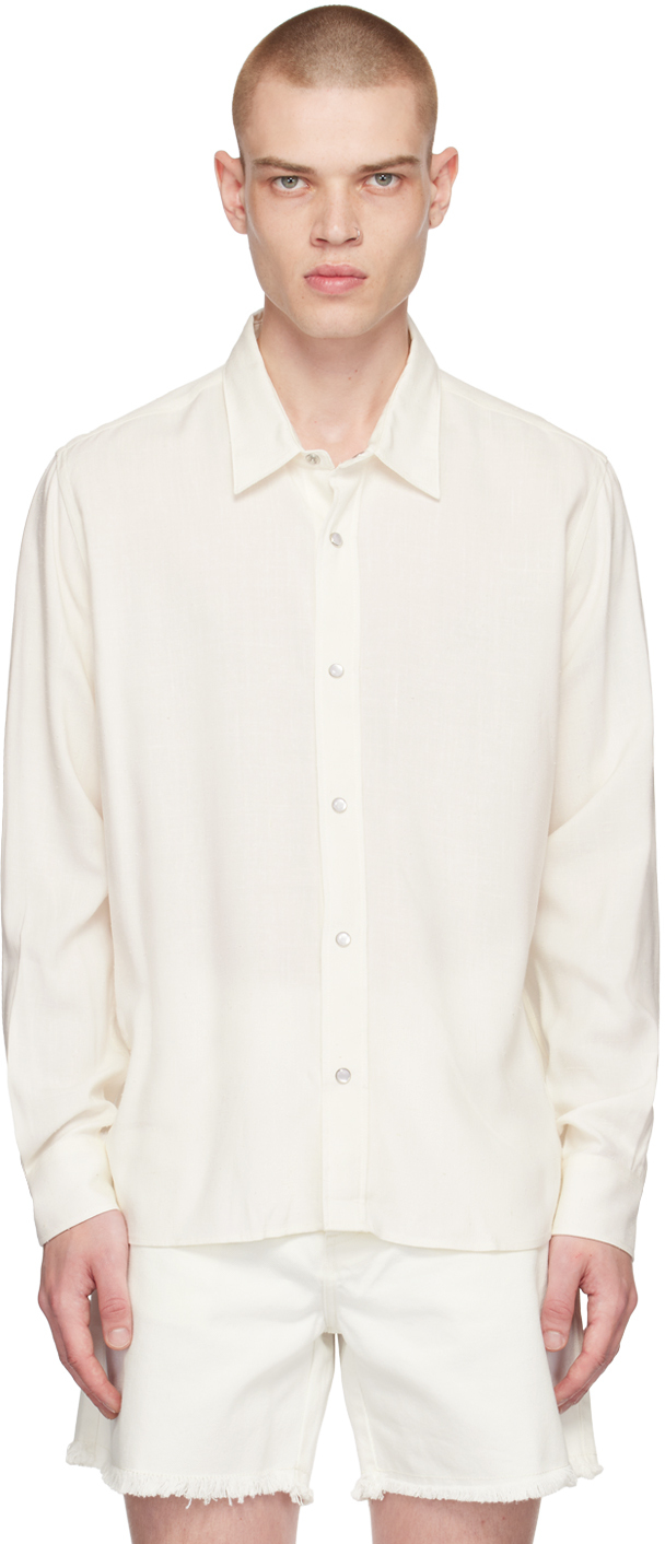 Ami Alexandre Mattiussi White Press-stud Shirt In Natural White/168