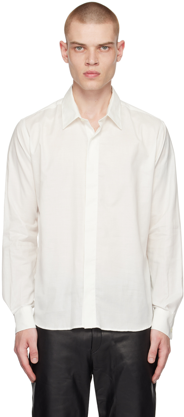 Ami Alexandre Mattiussi White Button Shirt In Natural White/168