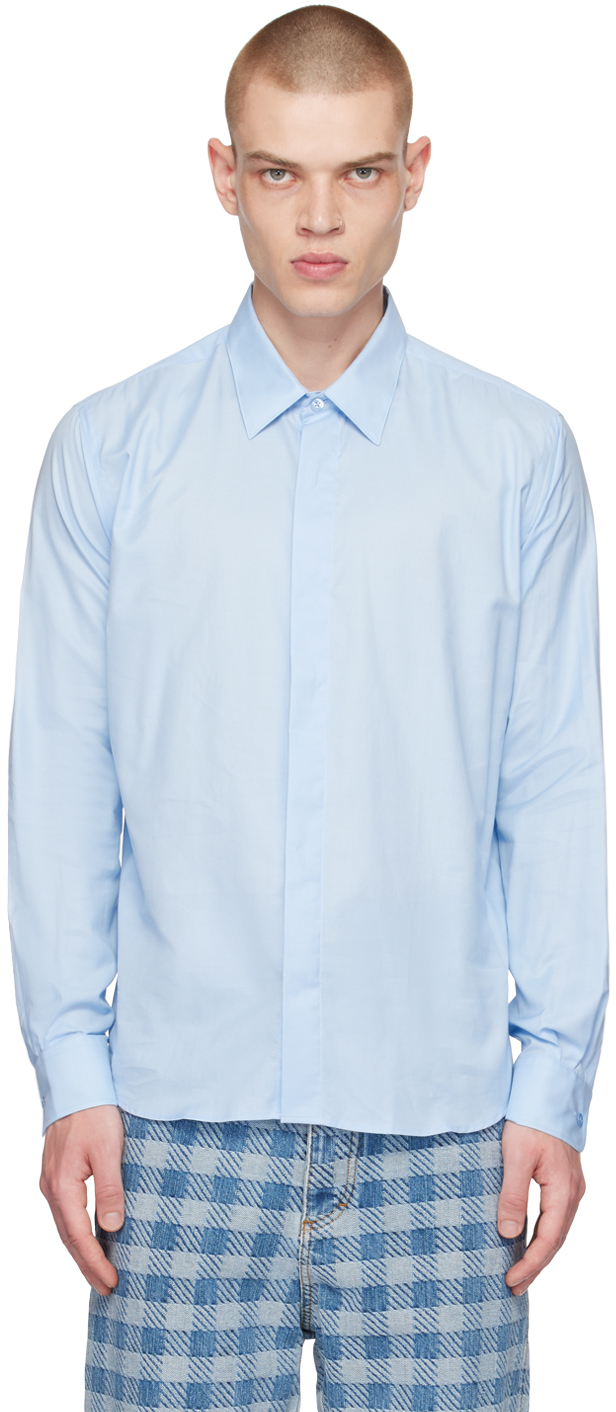 Ami Alexandre Mattiussi Blue Button Shirt In Sky Blue/450