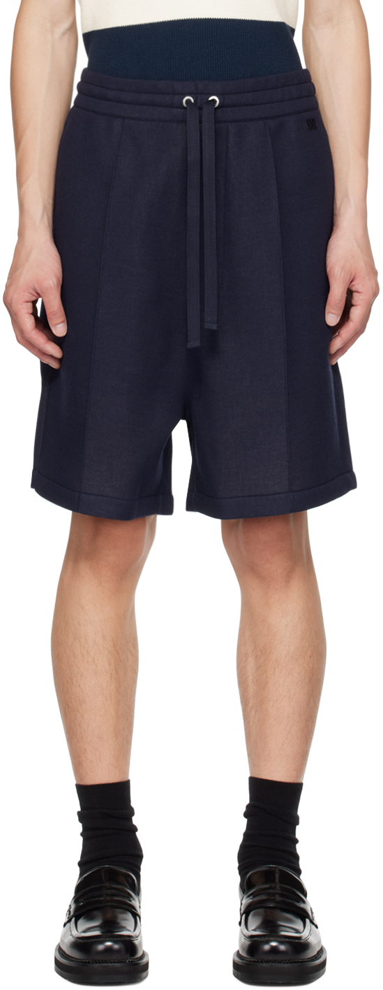 Navy Pinched Seam Shorts