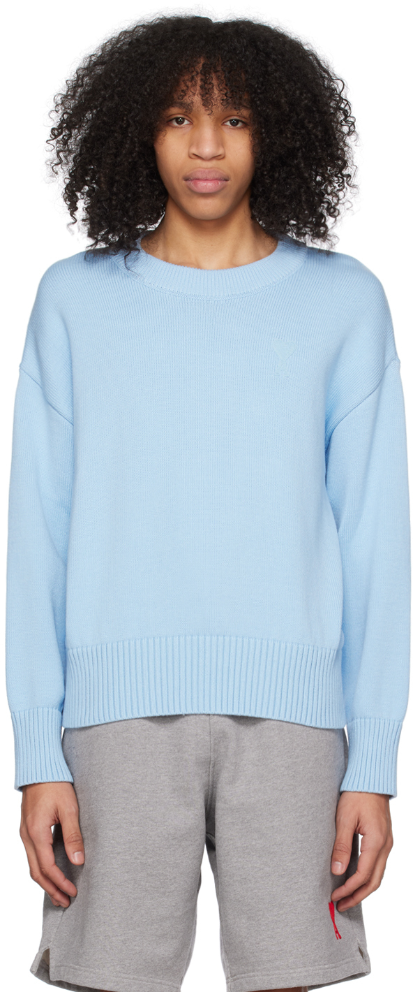 AMI Alexandre Mattiussi: Blue Ami de Cœur Sweater | SSENSE Canada
