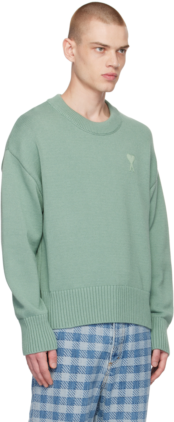 Ami Alexandre Mattiussi Ssense Exclusive Green Ami De Cœur Sweater In 327 Jade