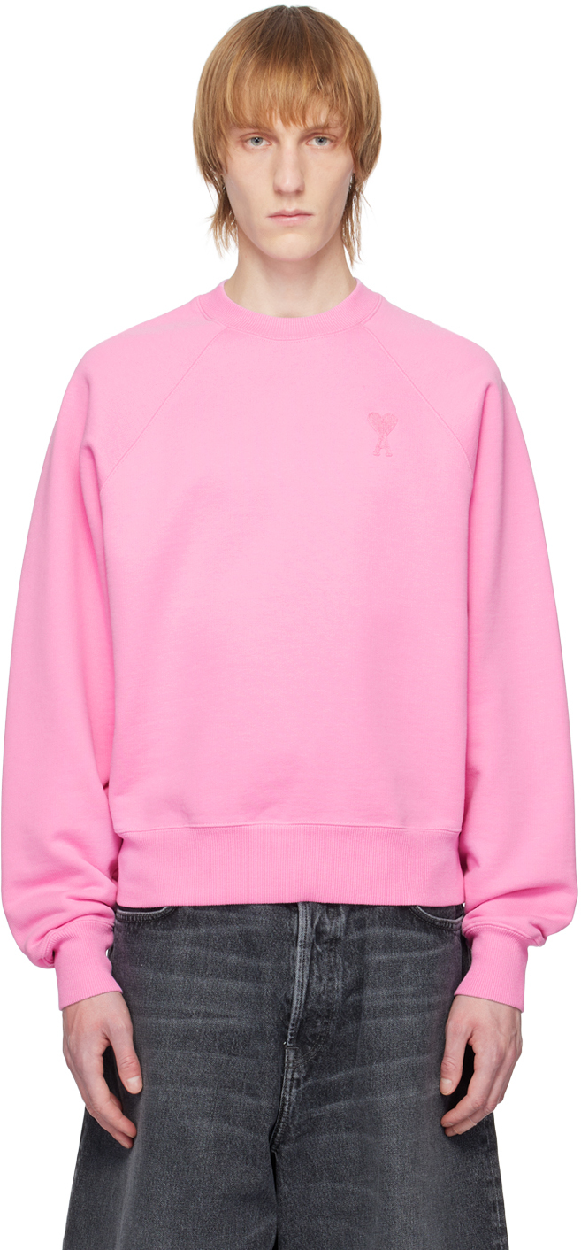 Pink Ami de Cœur Sweatshirt by AMI Paris on Sale