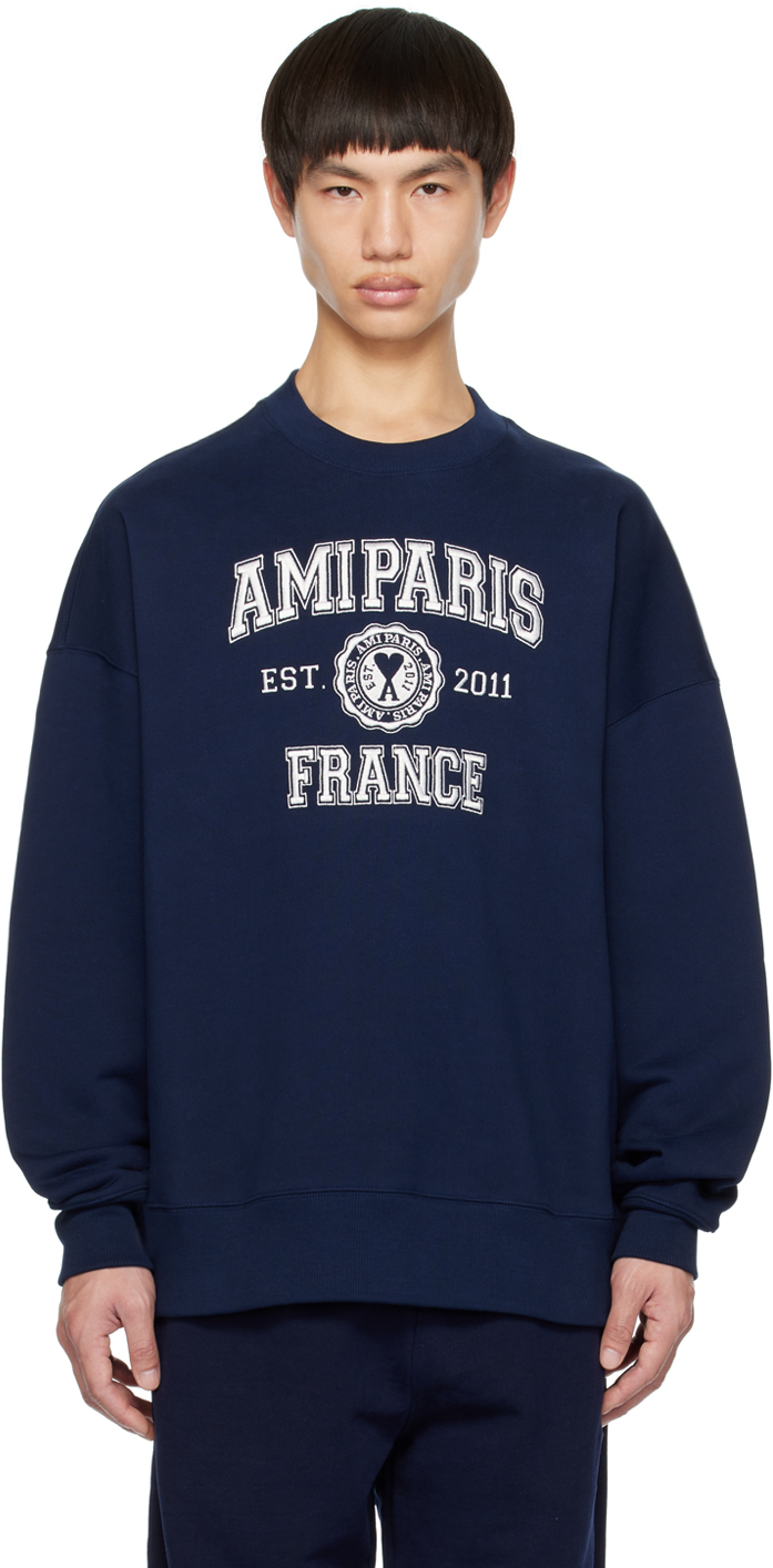 Navy 'Ami Paris France' Sweatshirt
