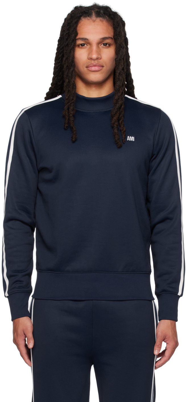 Shop Ami Alexandre Mattiussi Ssense Exclusive Navy Sweatshirt In 4003 Lazuli Blue