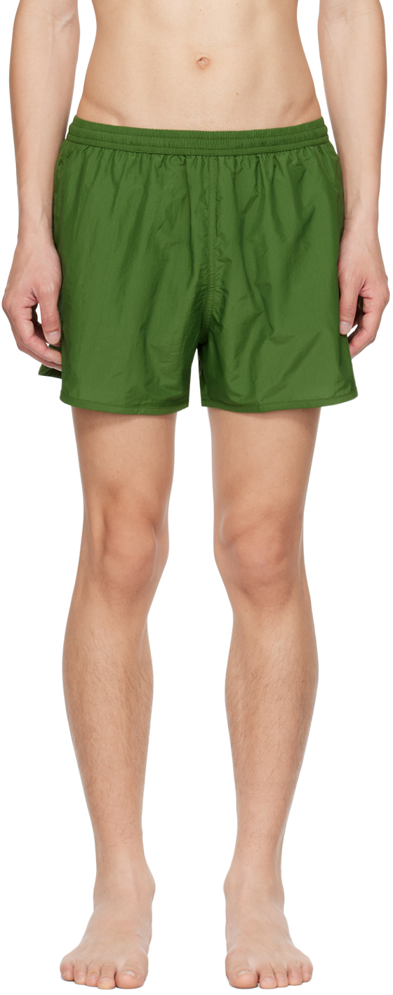 Ami Alexandre Mattiussi Ami De Coeur Swim Shorts Green For Men In Evergreen/311