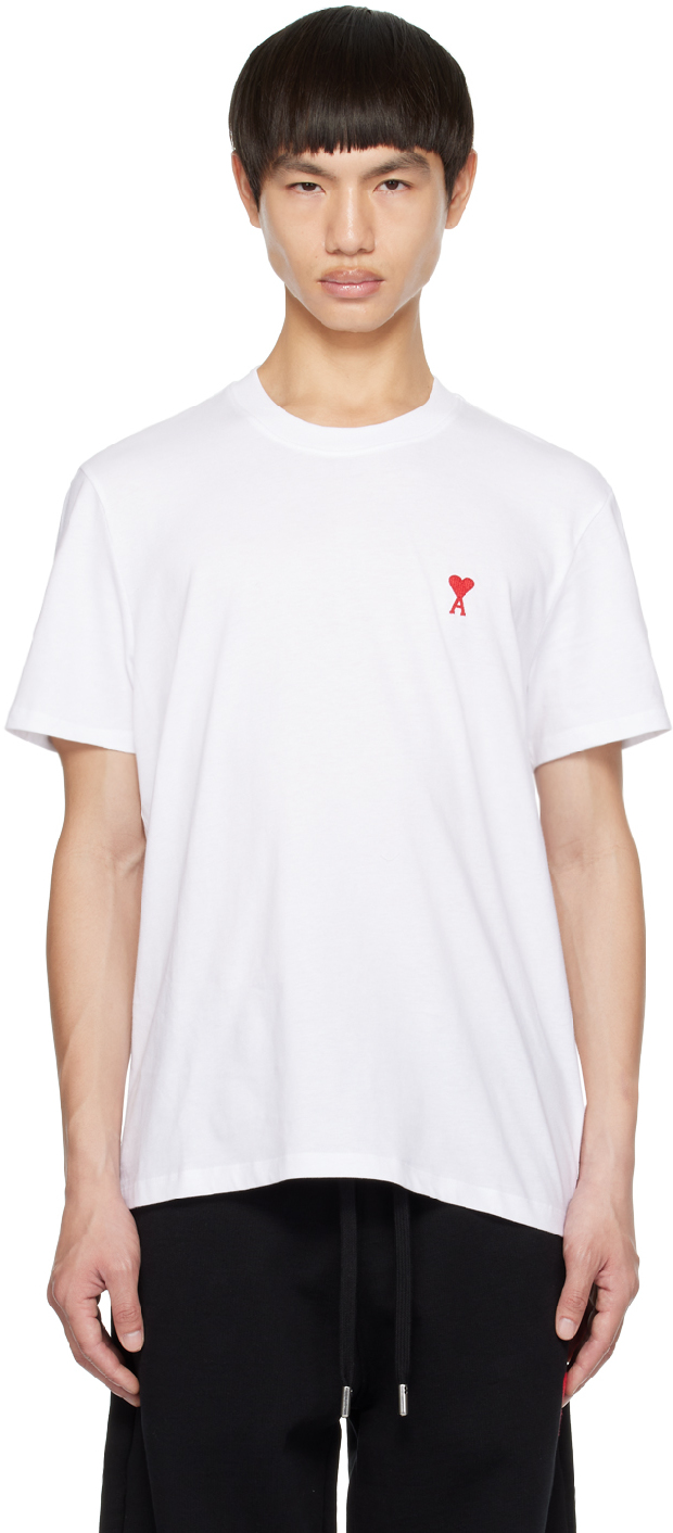 White Ami De Cœur T-Shirt by AMI Paris on Sale