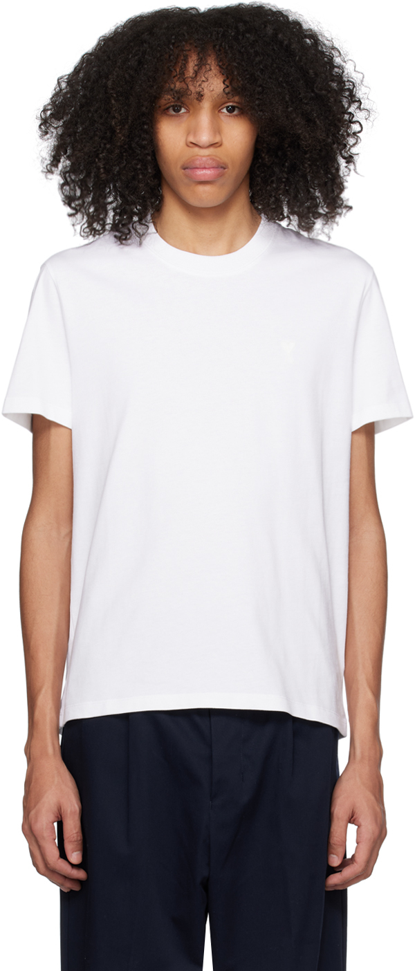 White Ami de Cœur T-Shirt by AMI Paris on Sale