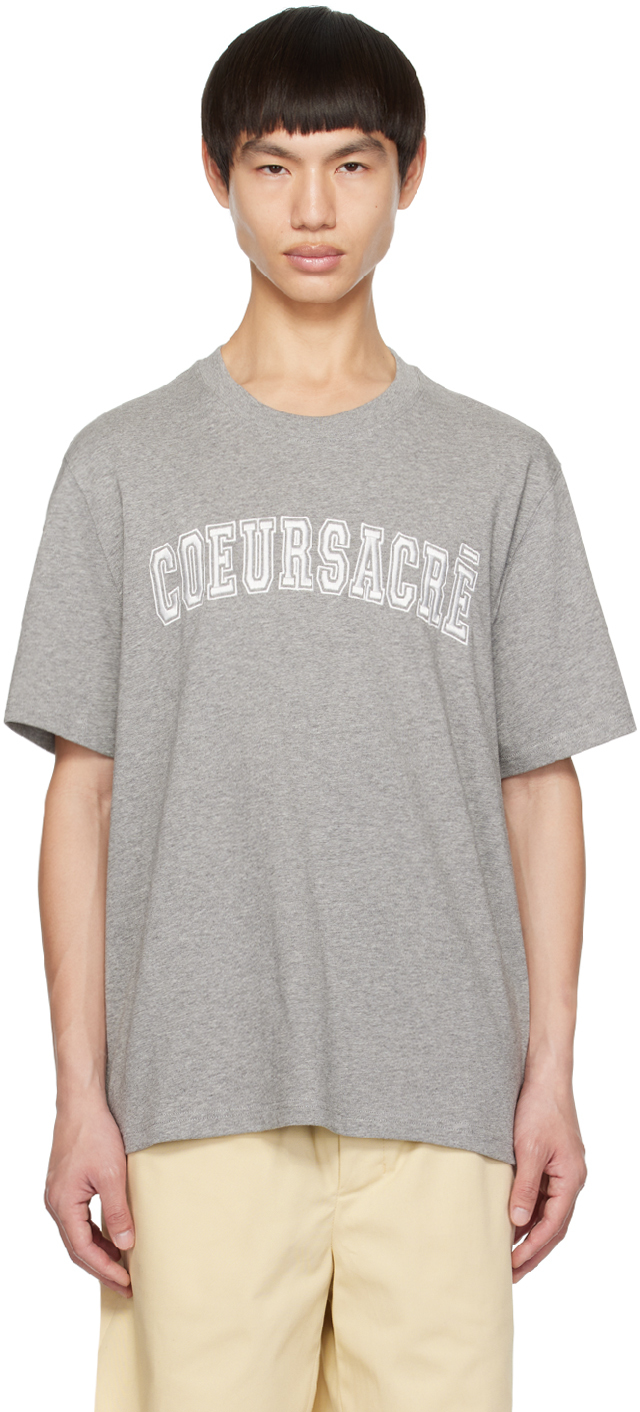 AMI Paris★グレー Coeur Sacre Tシャツ Gray 'Cœur Sacré' T-Shirt by AMI Paris on Sale