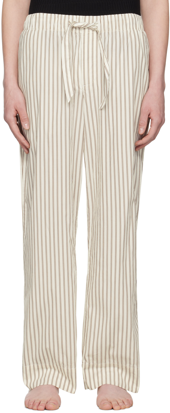 Tekla White Striped Pyjama Pants SSENSE UK