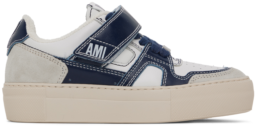 Ami Alexandre Mattiussi Blue & White Ami De Cœu Sneakers In Nautic Blue /white/4