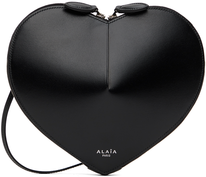 Alaïa Le Coeur Leather Crossbody Bag In Nero