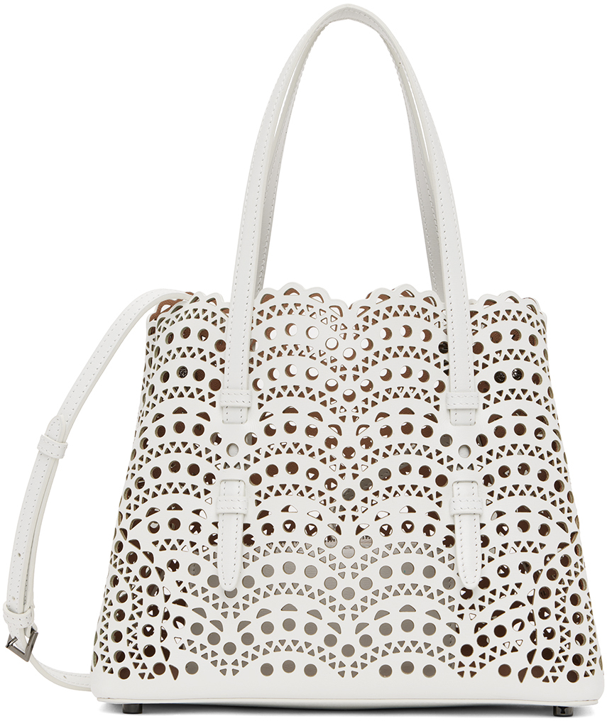 ALAÏA White Mina 25 Shoulder Bag