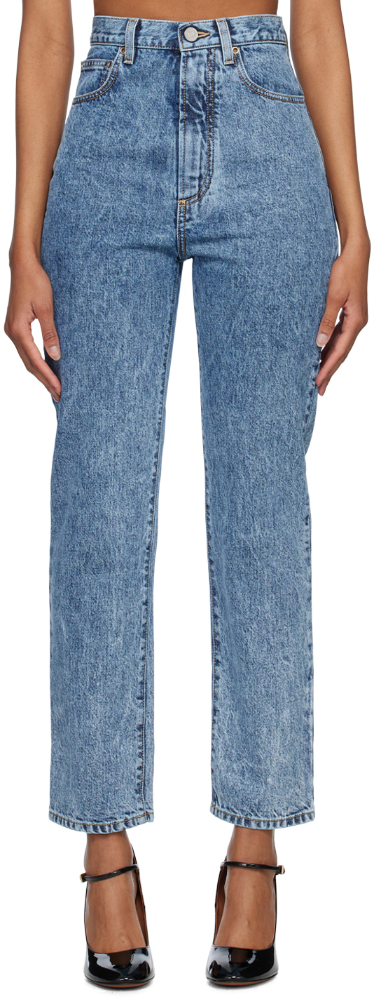 ALAÏA Women's Blue Iconic Denim Jeans