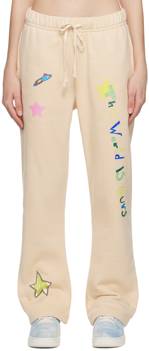 Kids Worldwide Yellow 'The World Is Ours' Lounge Pants