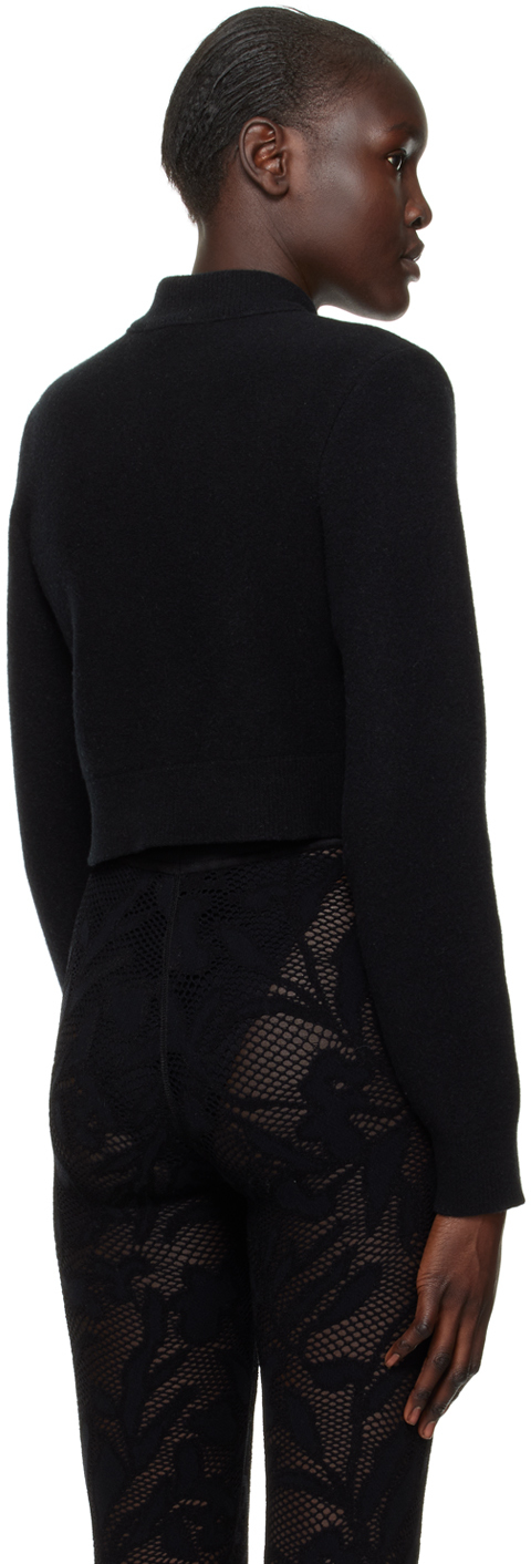 Shop Alaïa Black Heart Sweater In 992 Black/ Black