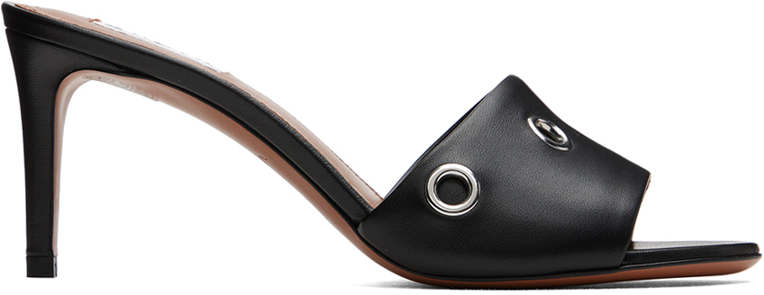Alaïa Oeillets Embellished Leather Sandals In Noir