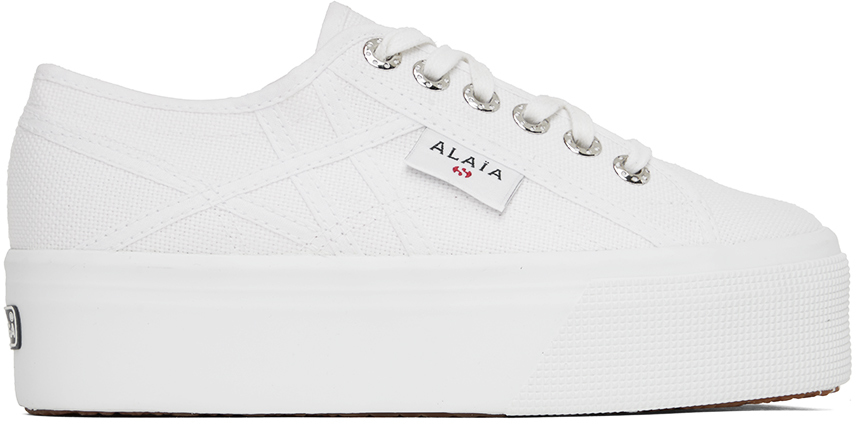 Alaïa White Superga Edition Platform Sneakers