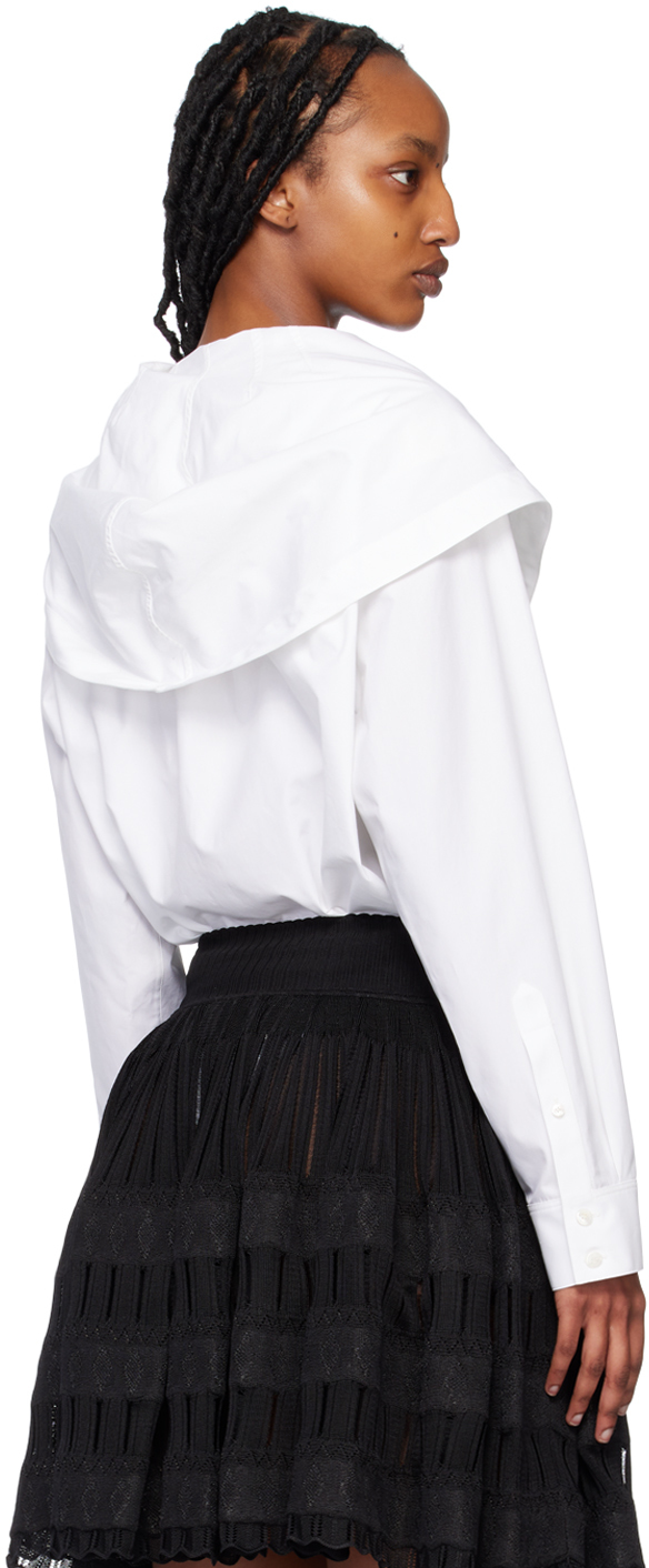 Alaïa Cotton Hooded Bodysuit In 000 White