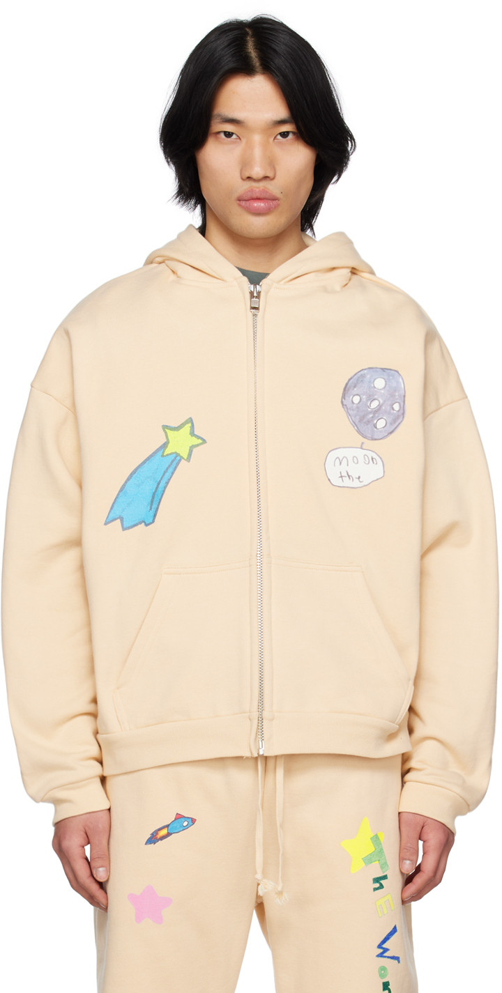 Kids Worldwide SSENSE Exclusive Beige 'The World Is Ours' Hoodie