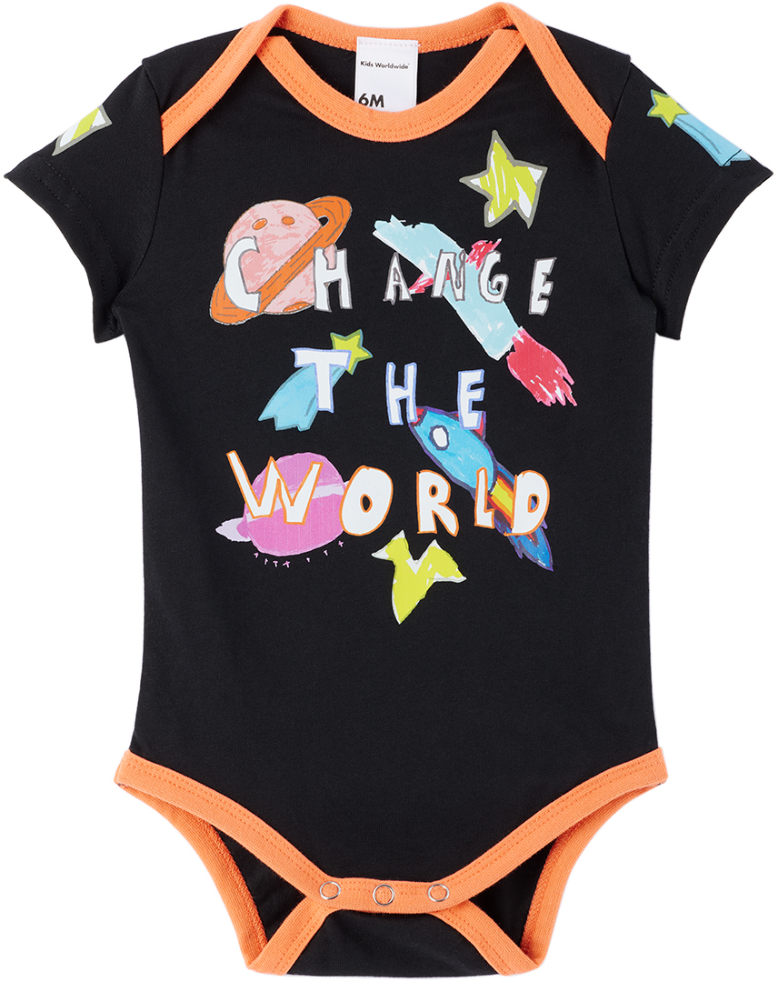 Kids Worldwide Baby Black Space Bodysuit