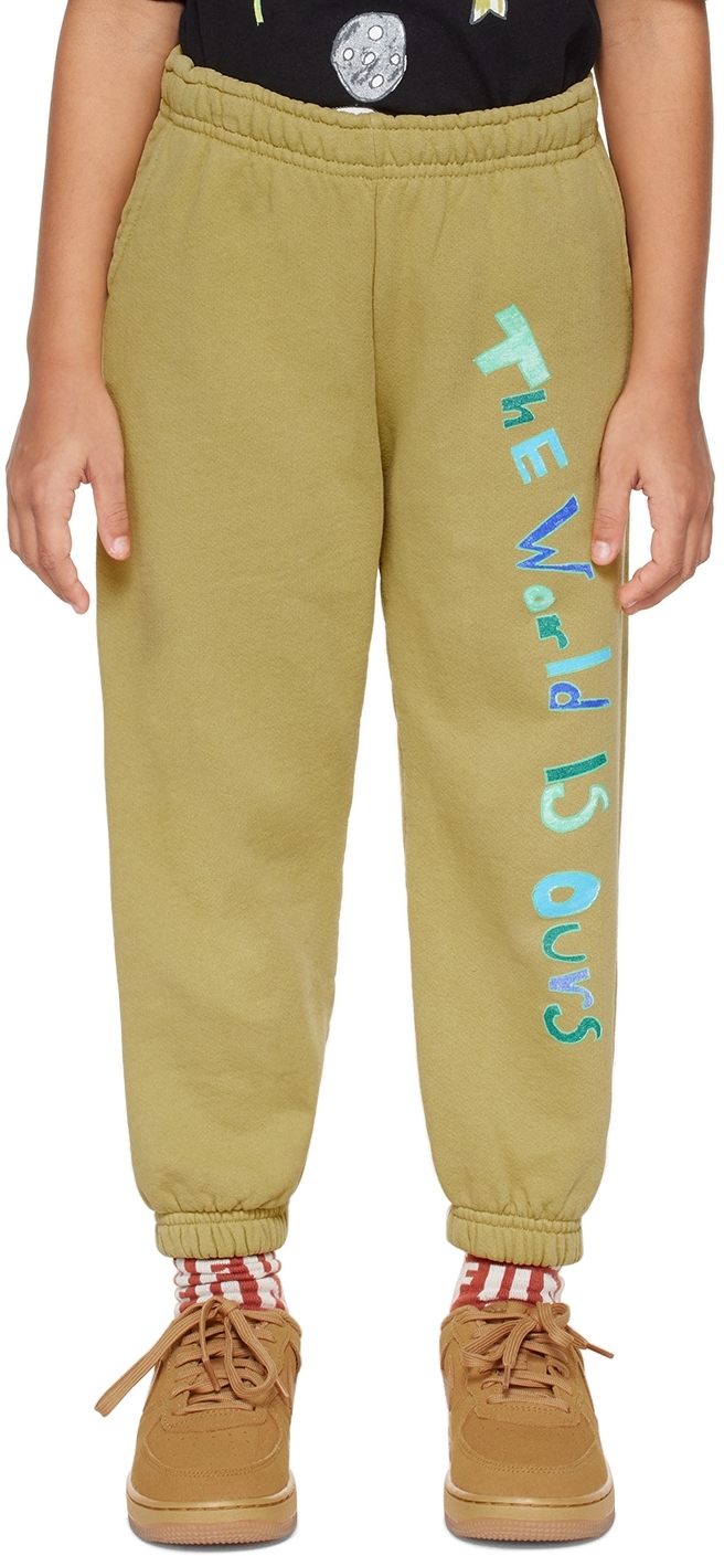 Kids Worldwide Kids Green 'the World Is Ours' Lounge Pants