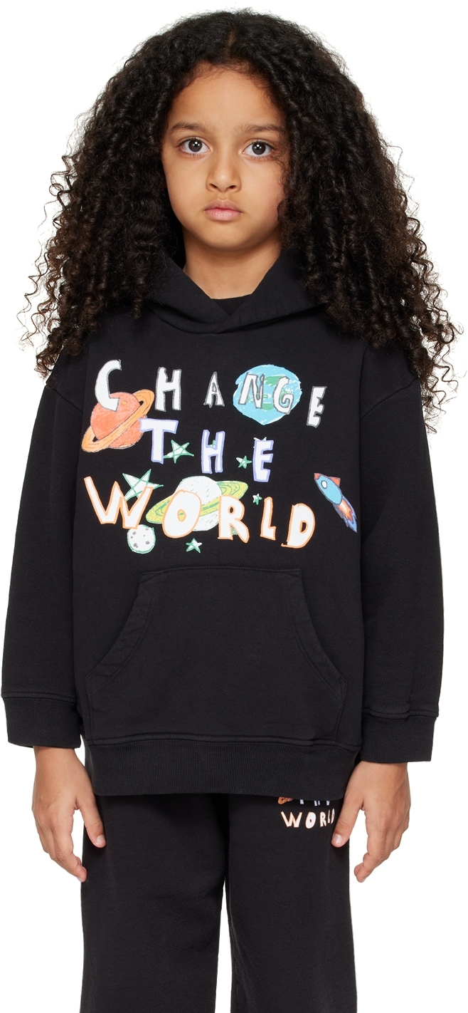 Shop Kids Worldwide Kids Black 'change The World' Hoodie