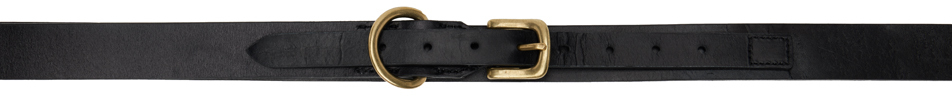 Auralee Black Concealed Pin-buckle Belt In Kudu Leather Black