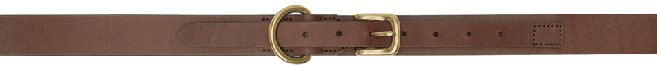 AURALEE Brown Concealed Pin-Buckle Belt