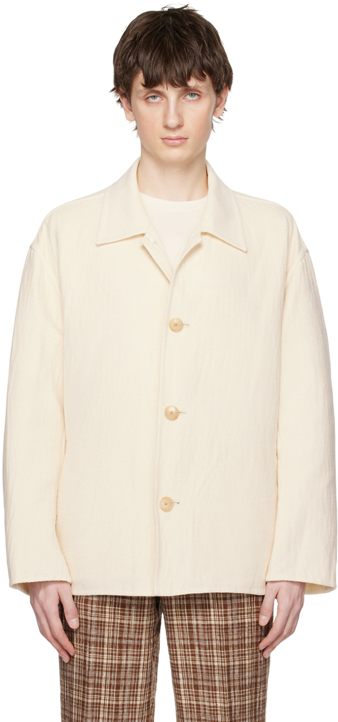 AURALEE: Off-White Hand-Sewn Jacket | SSENSE