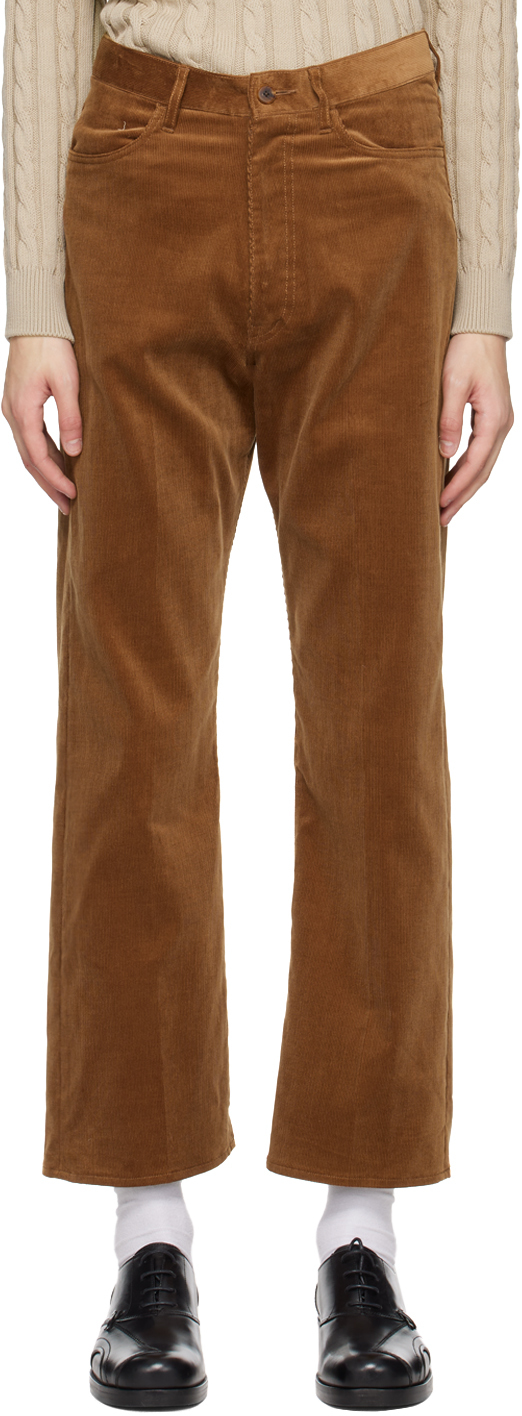 Norse Store  Shipping Worldwide - Auralee Finx Corduroy Pants - Red Brown